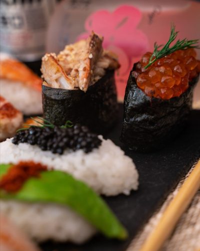 sushi gunkan oeufs poisson emporter