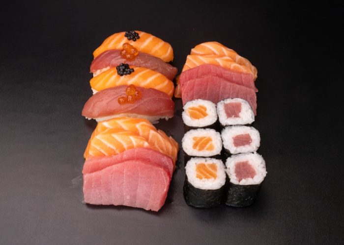 boxe saumon thon rolls sashimi emporter