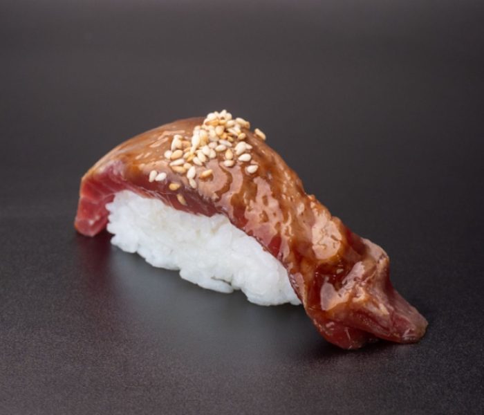 Sushi nigiri sans poisson cru boeuf emporter